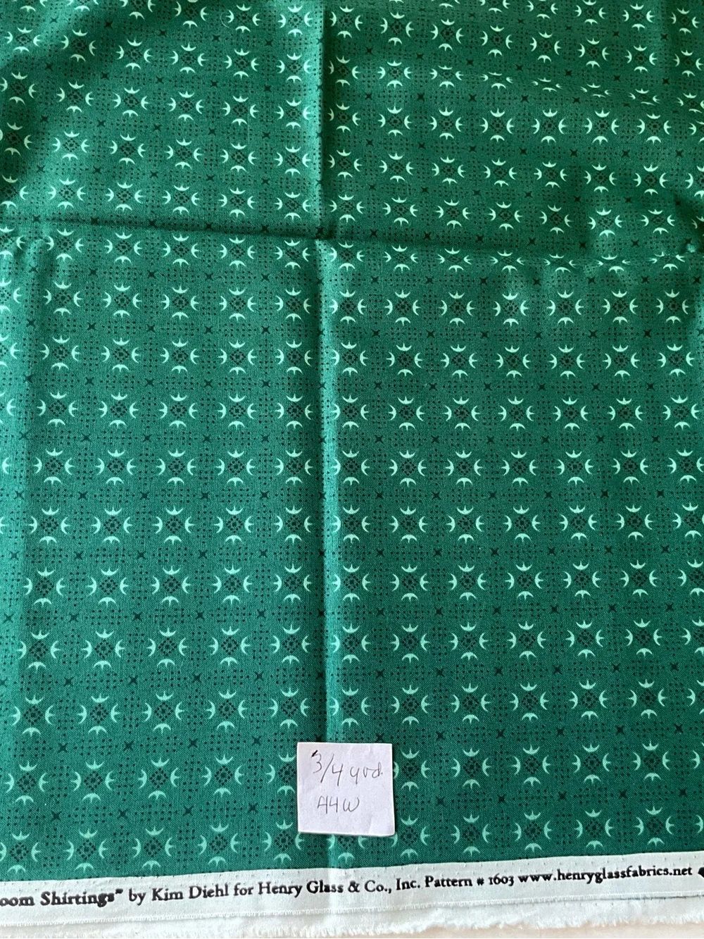 Quilting Sewing Craft Material Lot Henry Glass #1603#1597 Paisley Greens Cotton